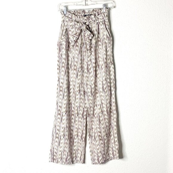 American Original Rewash Linen Blend Wide Leg Belted Pants Women’s Size Small - Picture 1 of 11